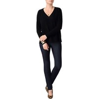 Pure Collection Relaxed V-Neck Cashmere Jumper - Black