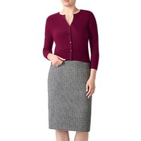 Pure Collection Cashmere Cropped Cardigan - Plum