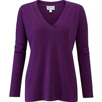 Pure Collection Relaxed V-Neck Cashmere Jumper - Raisin