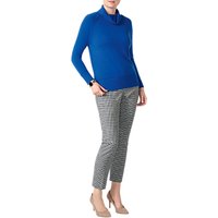 Pure Collection Ribbed Trim Polo Neck Jumper - Vivid Sapphire