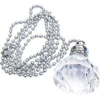 B&Q Silver Diamond Crystal Effect Acrylic Light Pull - 03619711