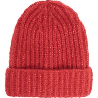 French Connection Ribbed Beanie Hat, One Size - Mars Red