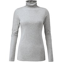 Pure Collection Valeria Roll Neck Top - Light Grey Marl