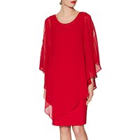 Gina Bacconi Chloe Asymmetric Cape Dress - Red