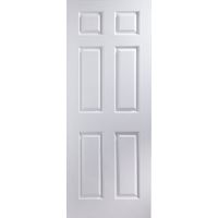 6 Panel Primed Woodgrain Internal Fire Door (H)1981mm (W)762mm - 3663602060550