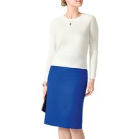 Pure Collection Wool Pencil Skirt - Sapphire Blue