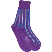 Thomas Pink Alrik Stripe Cotton Socks - Purple