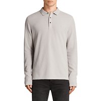 AllSaints Clash Long Sleeve Polo Shirt - Pebble Grey