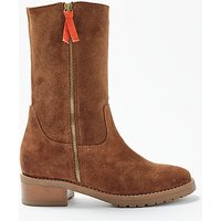 Boden Sherpa Foldover Boots - Tan Suede