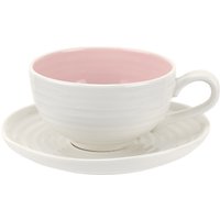 Sophie Conran For Portmeirion Teacup And Saucer, 200ml - White/Pink