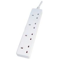 Masterplug 4 Socket 10 A Internal Extension Lead 3m White - 5015056515595