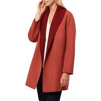 Jaeger Double Faced Wool Rich Duster Coat - Burgundy