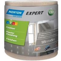 Norton Expert 120 Grit Sandpaper Roll (L)5m (W)115mm - 3157629426548