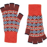 Brora Cashmere Fingerless Gloves - Flame