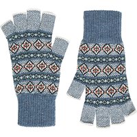 Brora Cashmere Fingerless Gloves - Lake