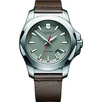 Victorinox Men's I.N.O.X Date Leather Strap Watch - Brown/Grey