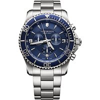 Victorinox Men's Maverick Chronograph Date Bracelet Strap Watch - Silver/Blue