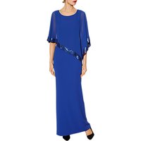 Gina Bacconi Tiffany Sequin Trim Crepe Maxi Dress - Lapis Blue
