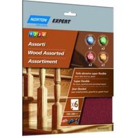 Norton Mixed Grit Assorted Sandpaper Sheet Pack Of 6 - 3157629426388