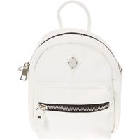 Mini Faux Leather White Crossbody Backpack