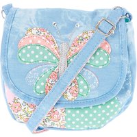 Denim Butterfly Patches Crossbody Bag