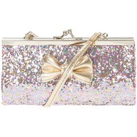 Kids Glitter And Gold Bow Clutch Purse