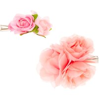 2 Pack Blush Pink Flower Cluster Hair Clips