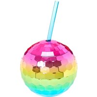 Rainbow Disco Ball Drinking Cup