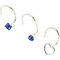 925 Sterling Silver Open Heart Nose Studs