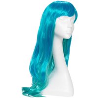 Turquoise Natural Curl Dip-Dye Wig