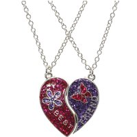 2 Pack Magnetic Flower Heart Best Friends Necklaces