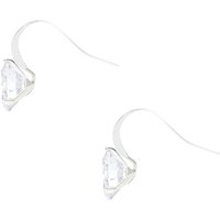 10MM Round Cubic Zirconia Silver-tone Drop Earrings