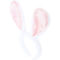 Kids Soft Bunny Ears With Pink Sequin Centres Headband