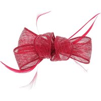 Red Clip On Fascinator Bow