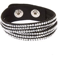 Black And Silver Gem Snap Button Bracelet