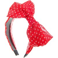 Red And White Polka Dot Bow Headband