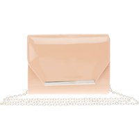 Patent Leather Look Nude Clutch Bag