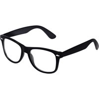 Black Rubberised Retro Geek Glasses