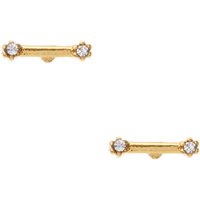 18kt Gold Plated Crystal Bar Stud Earrings