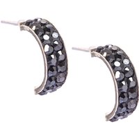 925 Sterling Silver Hematite Hoop Earrings
