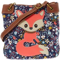 Cute Orange Fox Floral Cross Body Bag