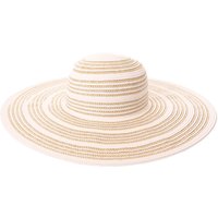 White And Tan Stripe Floppy Hat