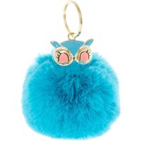 Blue Owl Pom Key Chain