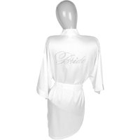 White Satin And Crystal Bride Robe