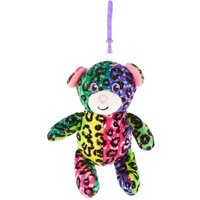 Rainbow Leopard Bear Soft Keyring Clip