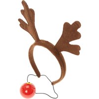 Flashing Rudolph Nose And Reindeer Ears Set