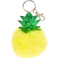 Scented Pineapple Yellow Pom Pom Key Ring