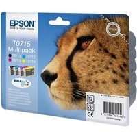 EPSON Cheetah T0715 Cyan, Magenta, Yellow & Black Ink Cartridges - Multipack, Cyan