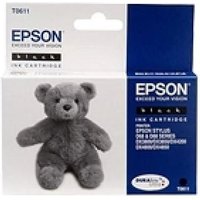 EPSON Teddybear T0611 Black Ink Cartridge, Black