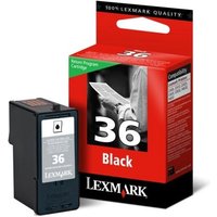 LEXMARK 36 Black Ink Cartridge, Black